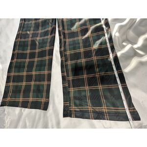Soft High Waisted Tall Plaid Pants Green Black Orange Size Small